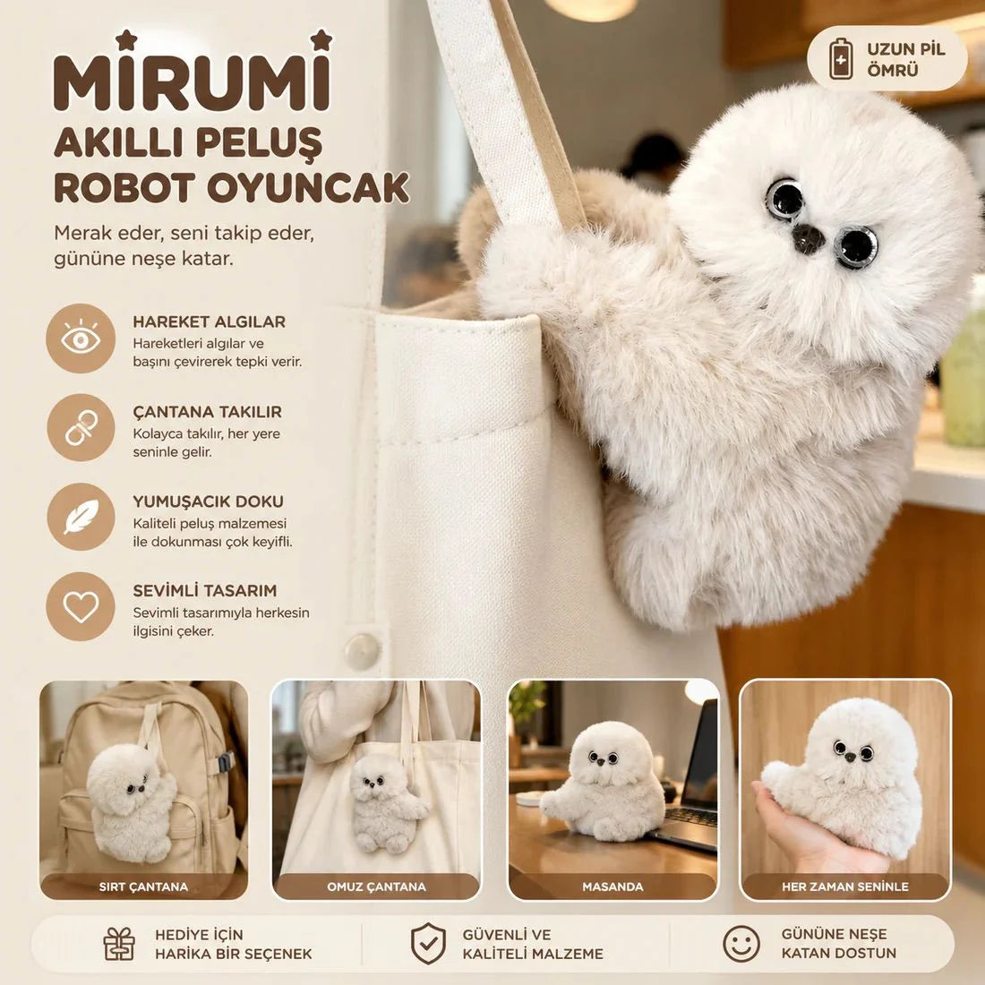 LumiPuf Mini Dostum – Çantaya Takılabilen Sevimli Peluş