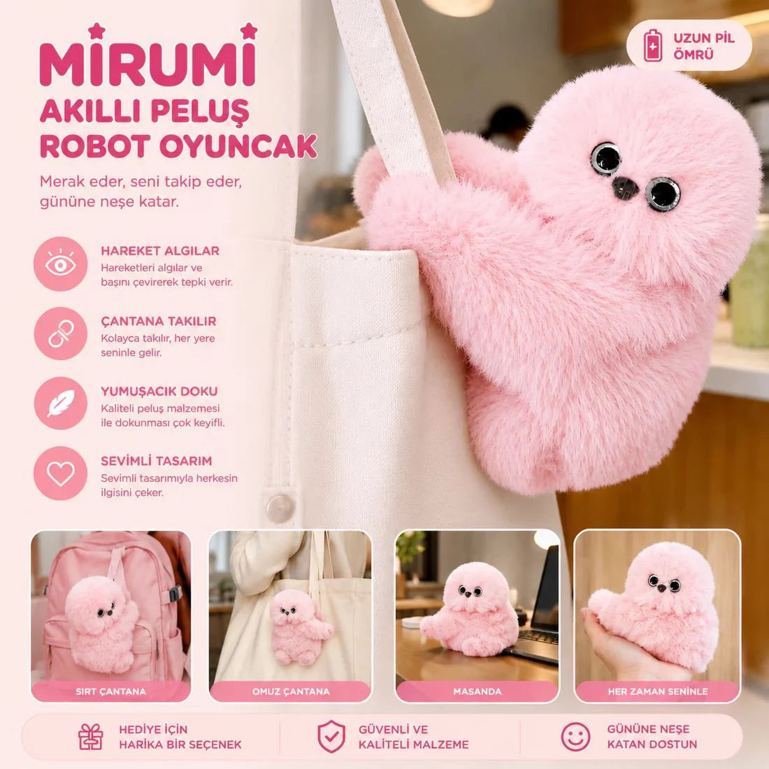 LumiPuf Mini Dostum – Çantaya Takılabilen Sevimli Peluş