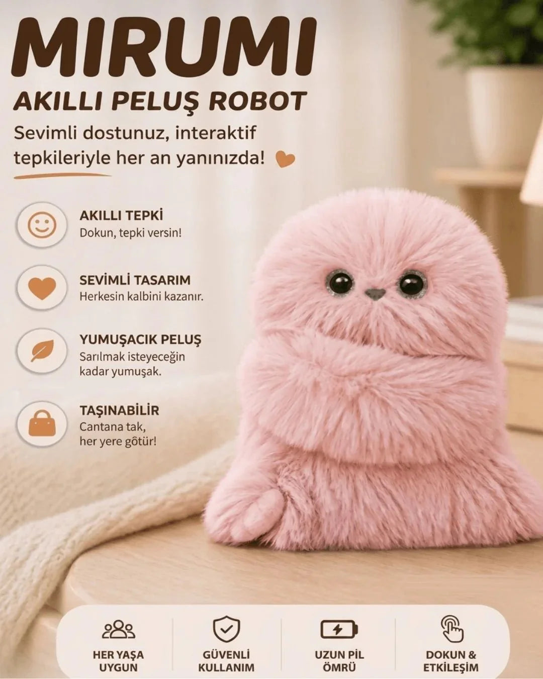 LumiPuf Mini Dostum – Çantaya Takılabilen Sevimli Peluş